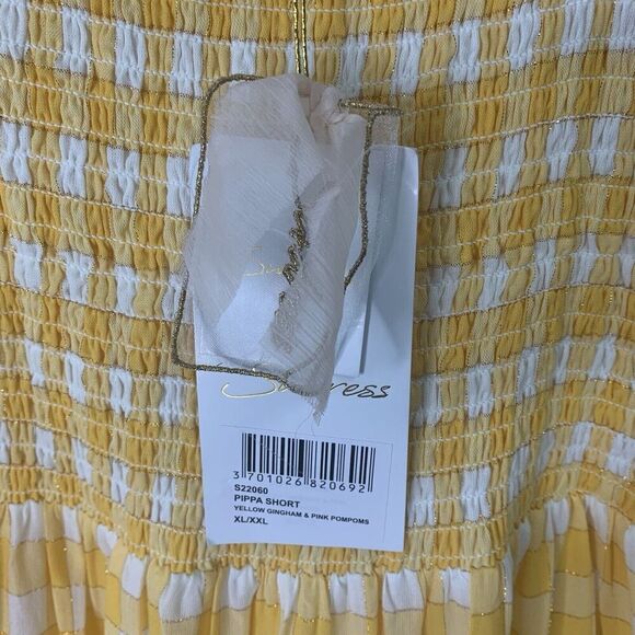 Sundress Square Neck Sleeveless Mini Dress Womens XL/XXL Yellow Gingham NWT $199 - Picture 11 of 16